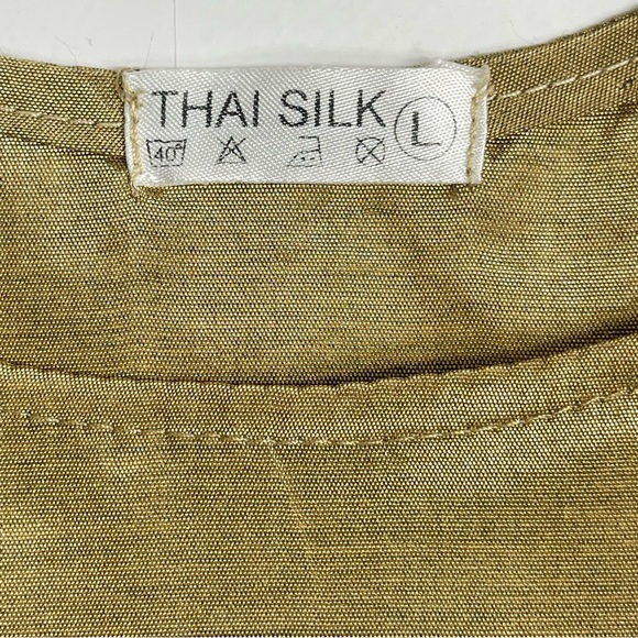 THAI SILK Women's  Beautiful Tank Top Shirt Bronze Gold Size Large - Picture 3 of 10